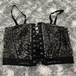 Victoria's Secret Black and Tan Lace Corset Medium M Photo 0