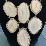 Stella & Dot  gold tone and beige statement necklace Photo 1