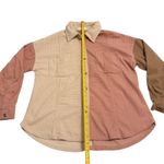 Altar'd State Size M Colorblock Corduroy Shacket Jacket Brown Pink Oversized Photo 7