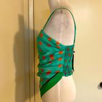 ZARA  Women’s Green Polka Dot Spaghetti Top Asymmetrical Front Blouse Cami Top Photo 8