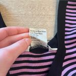 Misook  Vintage Pink Black Striped Acrylic Crew Neck Sleeveless Tank Top Size S Photo 3