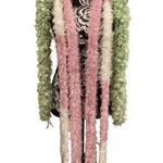 Vintage Y2K Furry Green Scarf Fuzzy Neon Pastel Photo 0