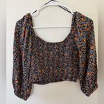 Angie  Long Sleeve Floral Crop Top Medium Photo 4