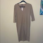 Boohoo  Maternity Button Front Tie Waist Midi Dress Size 12 NWT Photo 2