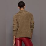 CARBON38 Half Zip Boucle Pullover Sweater jn Caribou Size XS Tan Photo 2