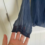 EUC | Piazza Roma women’s 100% silk dark blue blouse — medium Photo 1