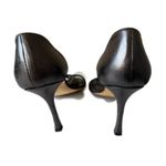 Manolo Blahnik ESPINADO Dorsay Grey Metallic Strappy Women's Shoes Photo 5