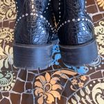 ZARA  TRAFULAC SILVER STUDDED COMBAT MOTO ANKLE BOOT BLACK SLIP ON SZ: 6.… Photo 6