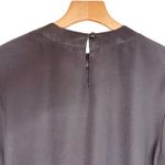 Oscar de la Renta | Black Satin Bow Tuxedo Bishop Blouse Size 10 | EUC Photo 10