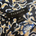 Talbots Blue 3/4 Sleeve Boxy Blouse with Mandarin Collar Photo 3