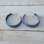 Vintage Stud Earrings Darker Shade of Sky Blue Tone Hoops Photo 1
