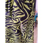 Rent the runway size 4 low cut ronny kobo zebra print green dress ruffle animal Photo 7