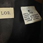 Ann Taylor Vintage  Silk Elegant Black Blazer Jacket Pockets Minimalist Classic Photo 5