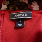 Lands' End Sleeveless Ponte Sheath Dress Rich Cardinal Multi Floral Flower 6 Photo 6
