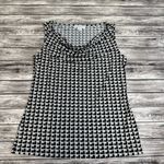 Liz Claiborne  Women's Cowl Neck Sleeveless Blouse White Black Tan M Med Medium Photo 8