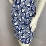 Handmade‎ Sheath Dress Blue Shell Print Sleeveless Unique V Photo 6