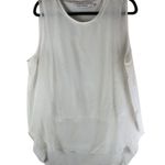 Calvin Klein Jeans Womens Top Sleeveless Sheer Overlay White XL Photo 0