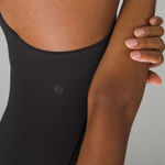 Lululemon  Wundermost Ultra-Soft Nulu Mockneck Sleeveless Bodysuit Black Large Photo 3
