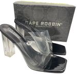Cape Robbin Edna transparent open toe black heel sandals women’s Size 11 Photo 2