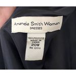 Amanda Smith A Line Black LBD Sleeveless Satin Trim Zip Up V Neck Dress Sz 20W Photo 5