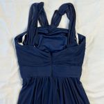 David's Bridal Women's 2 Blue Midi Light Weight Brides Maid Navy Formal Dress Photo 5
