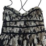 Free People  Size S Charlie Bustier Maxi Dress Black Gold Metallic Whimsigoth Photo 2