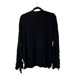 French Connection Black Sheer Lace Floral Sleeve Sweater Size Medium Photo 5