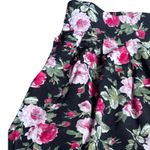 Black Dark Floral High Rise Shorts Elastic Waist Pockets Romantic Cottagecore Photo 2