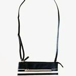 Stripped Black & White Crossbody Bag Black Photo 0