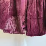 Rachel Roy sz S cropped Y2k style Burgundy faux Fur Coat Purple Photo 2