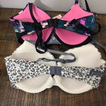 PINK - Victoria's Secret Victoria’s Secret & PINK graphic bra bundle 32DD set of 2 bras Photo 2