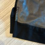 Splendid Women’s Black and Gray Faux Leather Long Sleeve Sweatshirt - Size M Photo 3