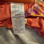 Time And Tru Small Orange Cream Floral Halter Bikini Top Photo 4