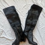 Vince Camuto Leather Black Over-the-Knee Lace-Up Boots Photo 4