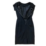 1960s Black Crepe Bateau Neck Wiggle Dress Photo 3