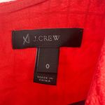 J.Crew  Size 0 Tunic Red Stripe Bell Ruffle Sleeve Open Keyhole Tie Back Workwear Photo 5