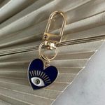 Evil Eye Seeing Eye Blue Heart Key Chain Keychian Purse Charm New Photo 0