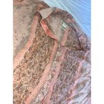 Susan Bristol Long Sleeve Button Up 100% Silk Size 10 Pink Pattern Top Blouse Photo 2