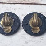 Vintage Clip On Earrings Multi Tone Circle Large 1" Statement Photo 5