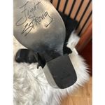 John Fluevog  boots knee high black size 7 RARE square front real leather suede Photo 6