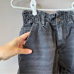 ZARA  Women’s High Rise Gray Black Denim Paper Bag Distressed Jean Shorts Size‎ 6 Photo 2