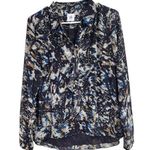 CAbi  Women's Starry Night Ruffle Blouse Long Sheer Sleeves Medium Photo 0