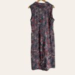 Anthropologie Maeve Gray Jacquard Floral Print Sleeveless Midi Dress Size 14 Photo 9