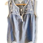Beach Lunch Lounge Boho Bohemian Embroidered Womens Sleeveless Top SZ XS Photo 0