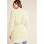 Anthropologie  Yellow Larkin Shimmer Long Fuzzy Cardigan Sweater Large New NWT Photo 2