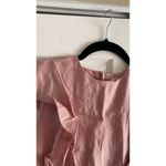 Karina Grimaldi Karina‎ Grimaldi Revolve S Pink Ruffle Linen Blouse Button Back Feminine Fairy Photo 4