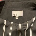 Black oversized open suit vest silky striped lining front pockets DR2 White Size L Photo 4