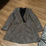 Bronx and Banco Silver Blazer Dress with Metallic Finish Size Small Photo 0