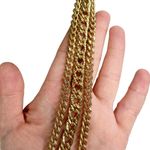Chunky Gold Tone Curb Cuban Multi Chain Link Layered Necklace Photo 2
