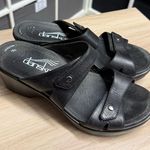 Dansko Jodi Metatarsal Black Leather Velcro Adjustable Sandals Mules Size 38 Photo 0